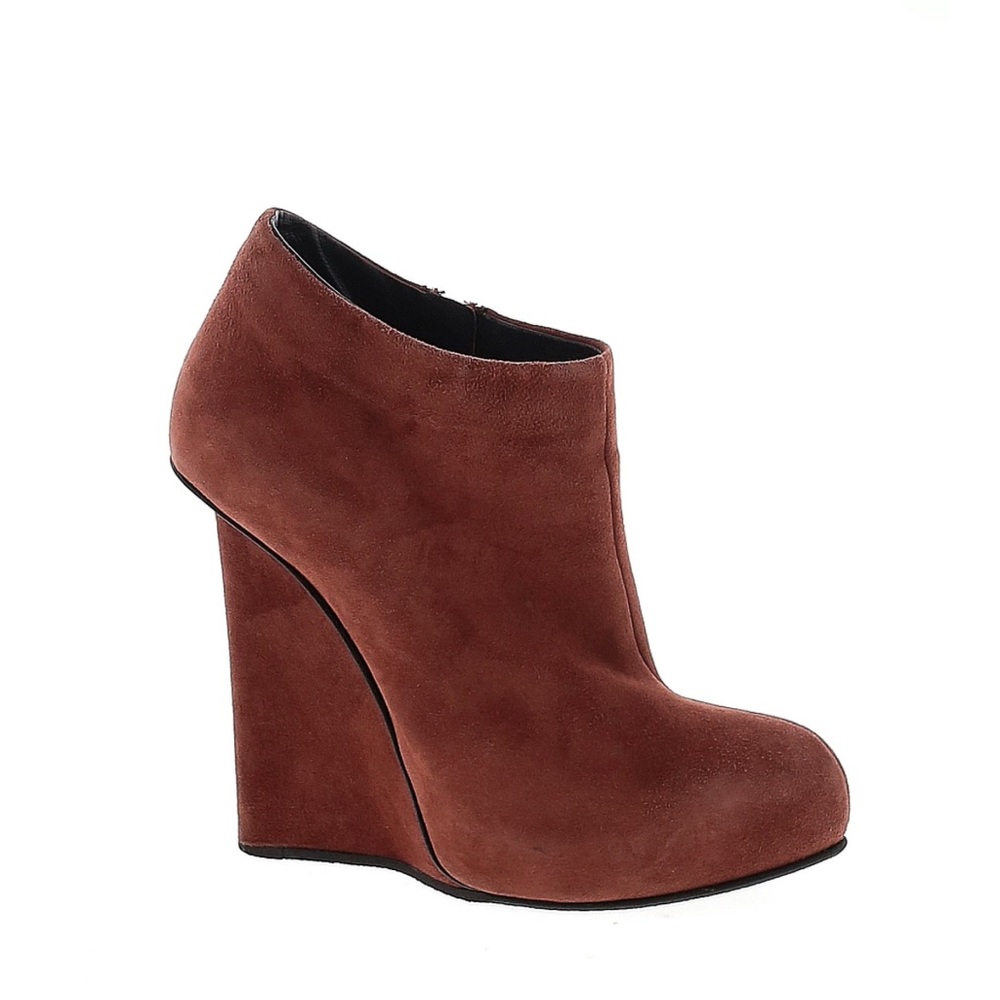 Giuseppe Zanotti DAISY Suede Architectural Wedge Heel Ankle Booties EU 36 UNIQUE